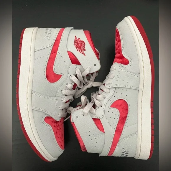 Nike Air Jordan 1 High Zoom Comfort 2 Valentine’s Day RARE Gorgeous Velvet Shoes - Picture 6 of 16